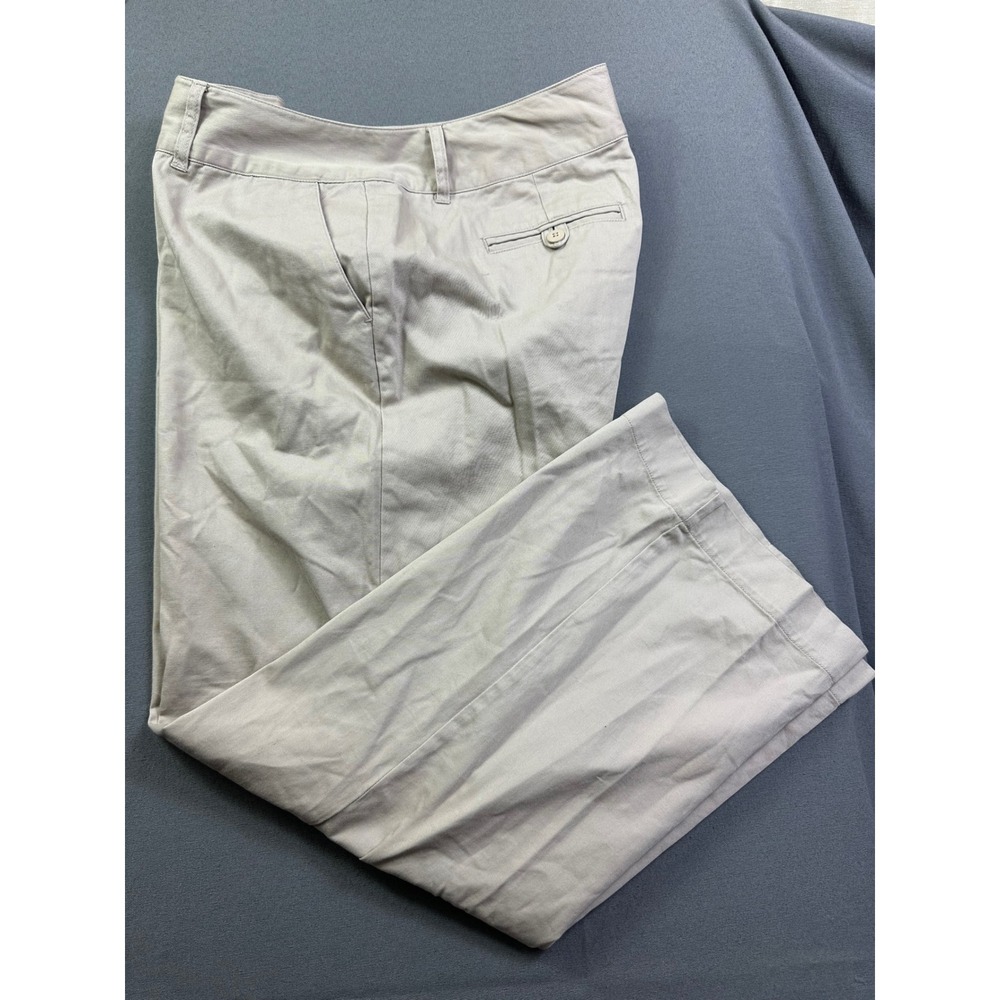 CJ Banks Christopher & Banks Khaki Chino Pants Womens 18W Wide Leg Beige New